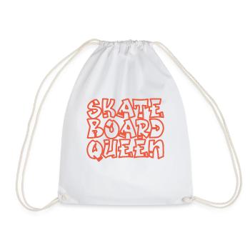 Skateboard Queen - Drawstring Bag - white - Front