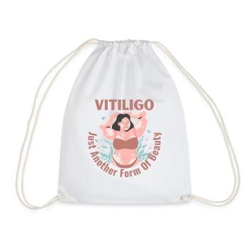 Vitiligo Just Another Form Of Beauty Female Model - Drawstring Bag - white - Front