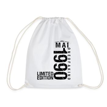 Birthday May 1990 May born in May - Drawstring Bag - white - Front