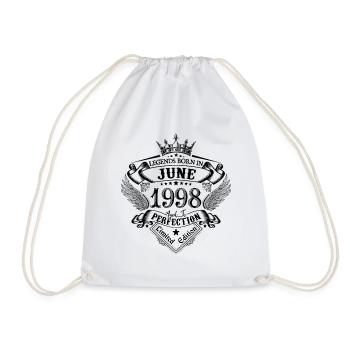 birthday June 1998 June anniversary 1998 - Drawstring Bag - white - Front