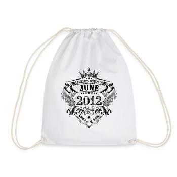 birthday June 2012 June anniversary 2012 - Drawstring Bag - white - Front