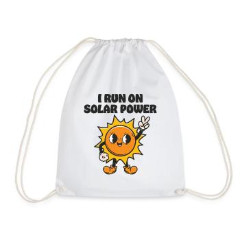I run on Solar Power - Drawstring Bag - white - Front
