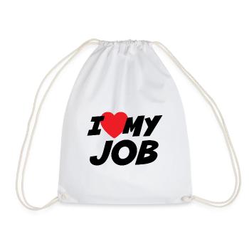 I Love my Job - Drawstring Bag - white - Front
