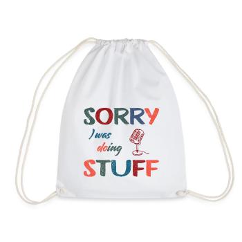 Sorry, I was doing microphone stuff Vintage - Drawstring Bag - white - Front