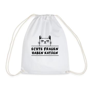 Echte Frauen haben Katzen - Turnbeutel - Weiß - Vorne