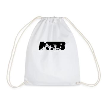 MTB mountain bike - Drawstring Bag - white - Front