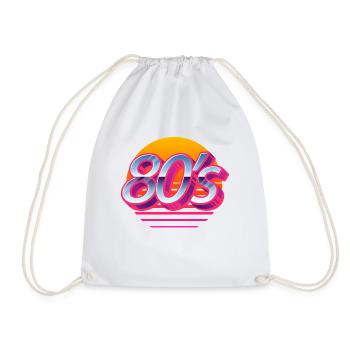 80s for 80s retro party back to the 80's - Drawstring Bag - white - Front