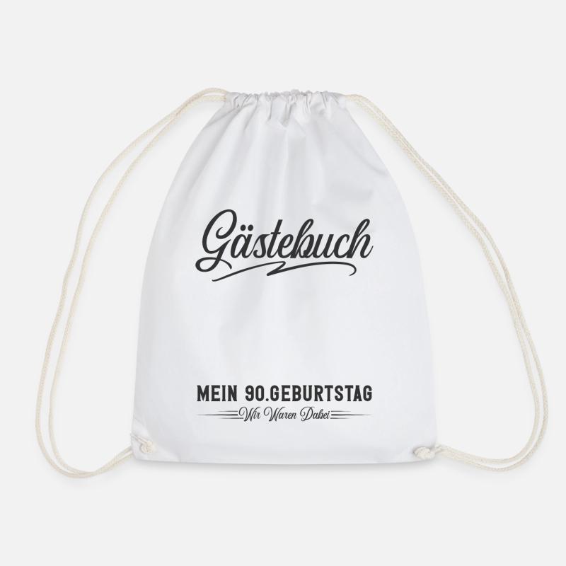 90. Geburtstag Gästebuch - Turnbeutel - Weiß