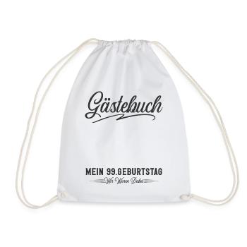 99. Geburtstag Gästebuch - Turnbeutel - Weiß - Vorne
