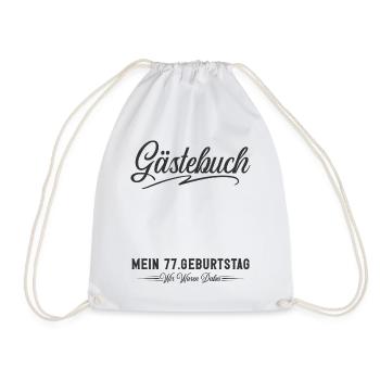 77. Geburtstag Gästebuch - Turnbeutel - Weiß - Vorne