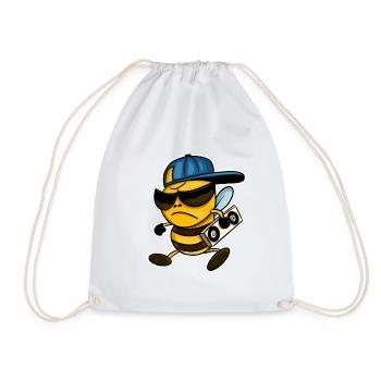 Bee Dj Cool - Drawstring Bag - white - Front