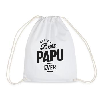 World's Best Papu Ever - Design for Dad & Grandpa - Drawstring Bag - white - Front