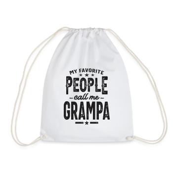 My Favorite People Call Me Grampa - Dad Grandpa - Drawstring Bag - white - Front
