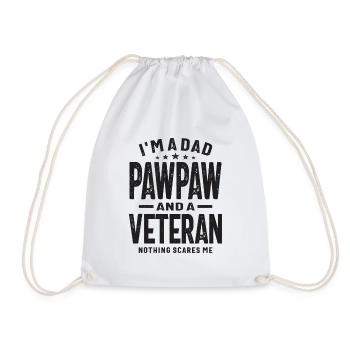 Fearless Dad, Pawpaw, and Veteran - Drawstring Bag - white - Front