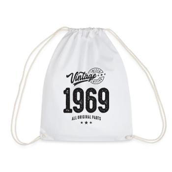 Vintage 1969 - Celebrating 54 Years! - Drawstring Bag - white - Front