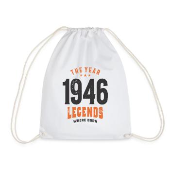 The Year 1946 Vintage - 77 Years of Awesome! - Drawstring Bag - white - Front