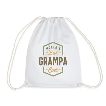 World's Best Grampa Ever - Legendary Grandpa - Drawstring Bag - white - Front