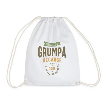 Grumpa - Way Too Cool for Grandpa - Drawstring Bag - white - Front