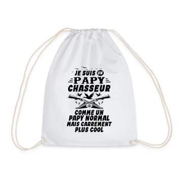 Un Papy Chasseur comme un Papy Normal Cadeau Papy - Sac de sport léger - blanc - Devant