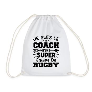 Je suis le coach d'une super équipe de rugby - Sac de sport léger - blanc - Devant