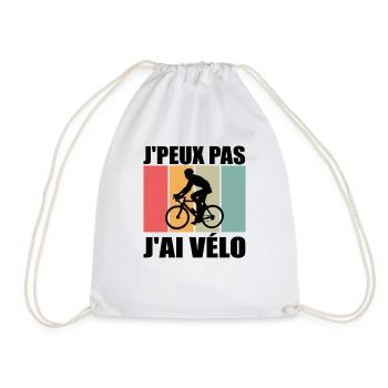 J'peux pas j'ai vélo, cycliste, cyclisme - Sac de sport léger - blanc - Devant