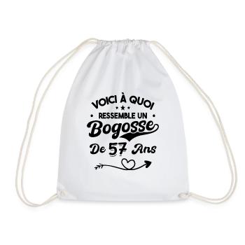 Bogosse 57 ans Cadeau Humour Anniversaire 57 ans - Sac de sport léger - blanc - Devant