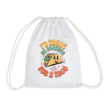 Taco Tacos Mexican Food - Drawstring Bag - white - Front