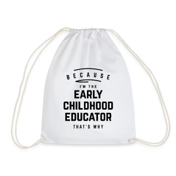 Early Childhood Educator - Proud & Resolute - Drawstring Bag - white - Front