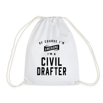 Awesome Civil Drafter - Confidence in Blueprint - Drawstring Bag - white - Front