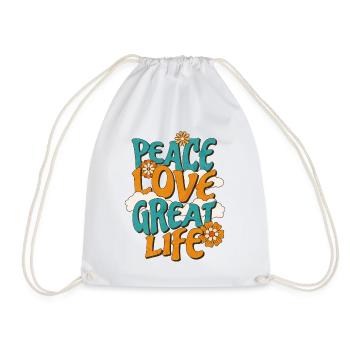 Paix, Amour, Grande Vie - Sac de sport léger - blanc - Devant