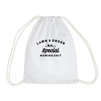 Lawn & Order Special Mowing Unit Funny Landscaper - Drawstring Bag - white - Front