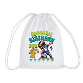 4th Birthday Football - Drawstring Bag - white - Front