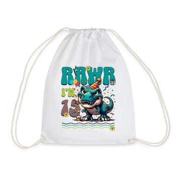 15e anniversaire Rawr T Rex dinosaure - Sac de sport léger - blanc - Devant