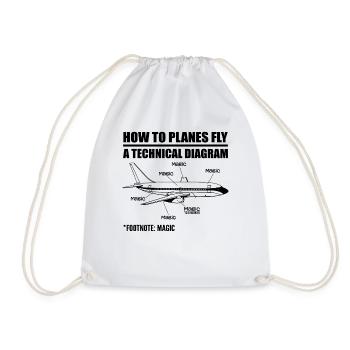 How Planes Fly Funny Aviation Engineer Pilot Airpl - Sac de sport léger - blanc - Devant