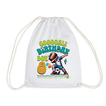 8th Birthday Football - Drawstring Bag - white - Front