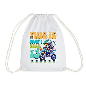 Motocross 13th Birthday - Drawstring Bag - white - Front