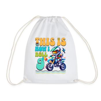 Motocross 9th Birthday - Drawstring Bag - white - Front