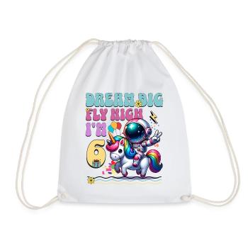 6e anniversaire de l’astronaute Licorne - Sac de sport léger - blanc - Devant