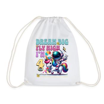 Astronaute Licorne 4e anniversaire - Sac de sport léger - blanc - Devant