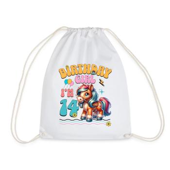 14e anniversaire fille équitation - Sac de sport léger - blanc - Devant