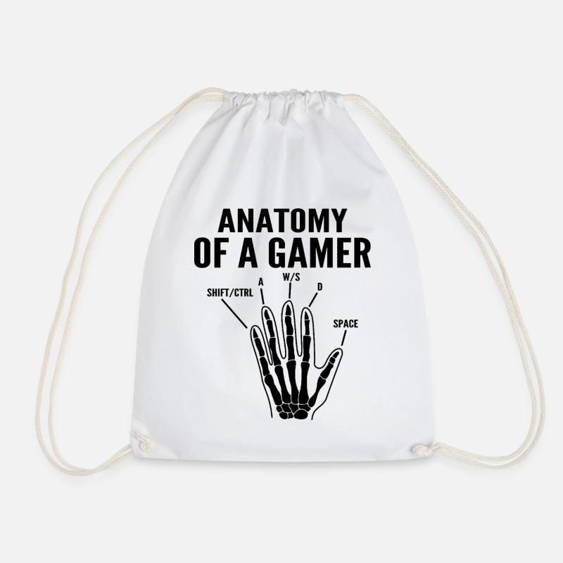 Anatomie eines Gamers - Turnbeutel - Weiß