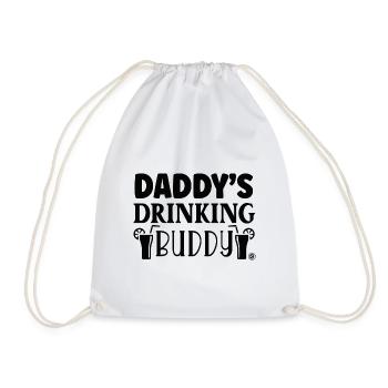 Daddy's drinking buddy - Drawstring Bag - white - Front