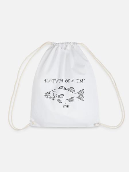 Diagram of a Fish Funny Design - Turnbeutel - Weiß