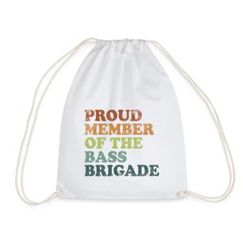 Proud Member of the Bass Brigade - retro dark - Drawstring Bag - white - Front