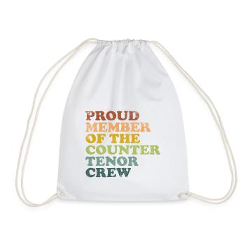 Proud Member of the Countertenor Crew - retro - Turnbeutel - Weiß - Vorne