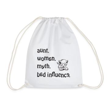 étonné. Femme. mythe. Mauvaise influence - Rétro - Sac de sport léger - blanc - Devant