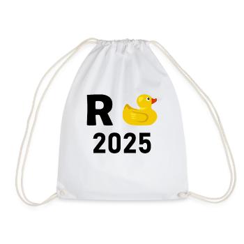 Duck Pension 2025 Pension Retirement Grandpa Grandma Pensioner - Drawstring Bag - white - Front