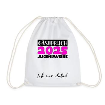 Jugendweihe 2025 Guestbook Gift Girls Boys - Drawstring Bag - white - Front