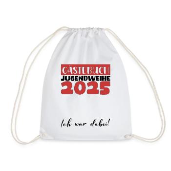 Jugendweihe 2025 Guestbook Gift Girls Boys - Drawstring Bag - white - Front