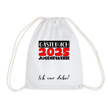 Jugendweihe 2025 Guestbook Gift Girls Boys - Drawstring Bag - white - Front